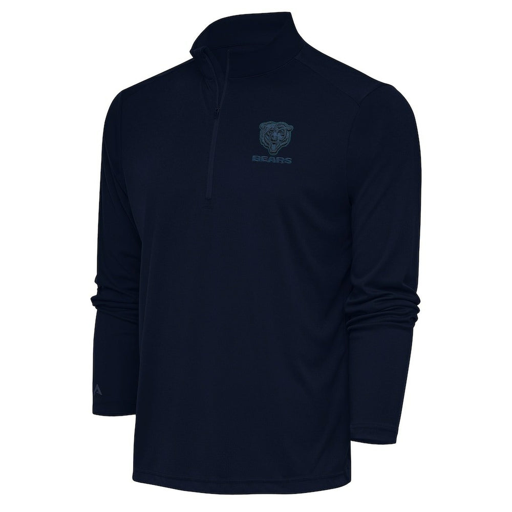 Chicago Bears Antigua Tonal Logo Tribute Quarter-Zip Pullover Top | NFL Outlet