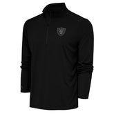 Las Vegas Raiders Antigua Tonal Logo Tribute Quarter-Zip Pullover Top | NFL Outlet