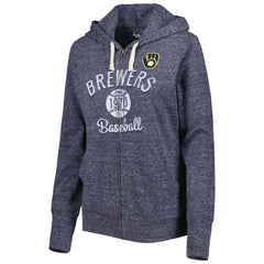 Milwaukee Brewers Touch Women's Training Camp Tri-Blend Lightweight Full-Zip Hoodie - MLB Hoodies