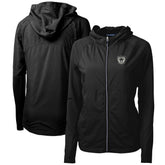 Las Vegas Raiders Cutter & Buck Women's Throwback Logo Adapt Eco Knit Hybrid Recycled Full-Zip Hoodie | NFL Outlet