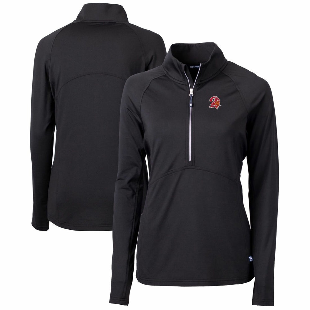 Tampa Bay Buccaneers Cutter & Buck Women's Throwback Logo Adapt Eco Knit Stretch Recycled Half-Zip Pullover Top | NFL Outlet