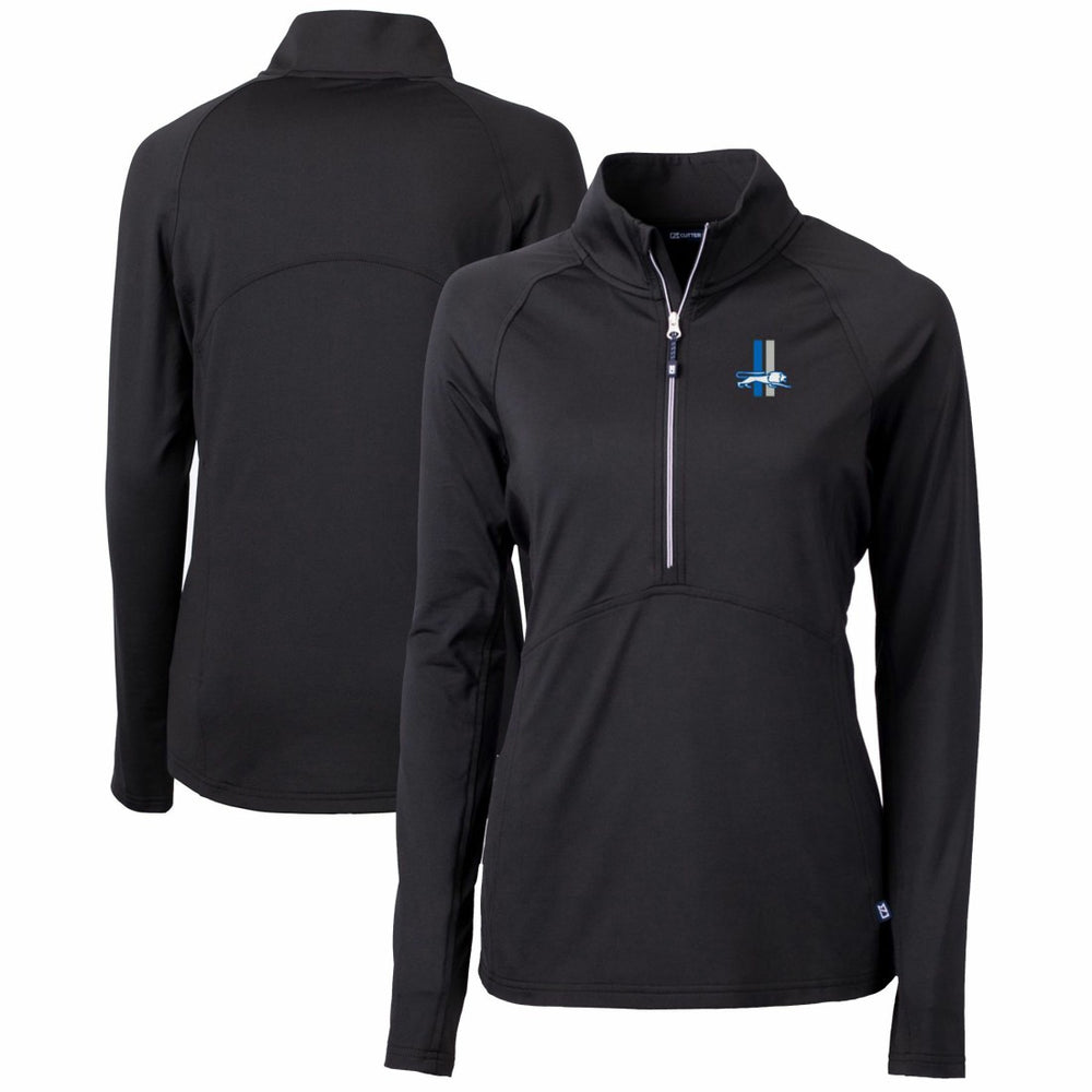 Detroit Lions Cutter & Buck Women's Throwback Logo Adapt Eco Knit Stretch Recycled Half-Zip Pullover Top | NFL New