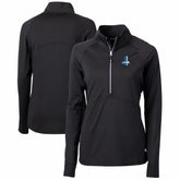 Detroit Lions Cutter & Buck Women's Throwback Logo Adapt Eco Knit Stretch Recycled Half-Zip Pullover Top | NFL New