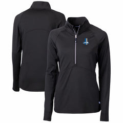 Detroit Lions Cutter & Buck Women's Throwback Logo Adapt Eco Knit Stretch Recycled Half-Zip Pullover Top | NFL New