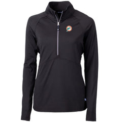 Miami Dolphins Cutter & Buck Women's Throwback Logo Adapt Eco Knit Stretch Recycled Half-Zip Pullover Top | NFL Sale