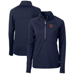 Chicago Bears Cutter & Buck Women's Throwback Logo Adapt Eco Knit Stretch Recycled Half-Zip Pullover Top | NFL On sale
