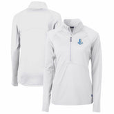 Detroit Lions Cutter & Buck Women's Throwback Logo Adapt Eco Knit Stretch Recycled Half-Zip Pullover Top | NFL Sale