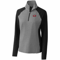 San Francisco 49ers Cutter & Buck Women's Throwback Logo Forge Tonal Stripe Stretch Half-Zip Pullover Top | NFL Discount