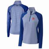 Denver Broncos Cutter & Buck Women's Throwback Logo Forge Tonal Stripe Stretch Half-Zip Pullover Top | NFL Sale