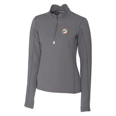 Miami Dolphins Cutter & Buck Women's Throwback Logo Traverse Stretch Quarter-Zip Pullover Top | NFL Hot