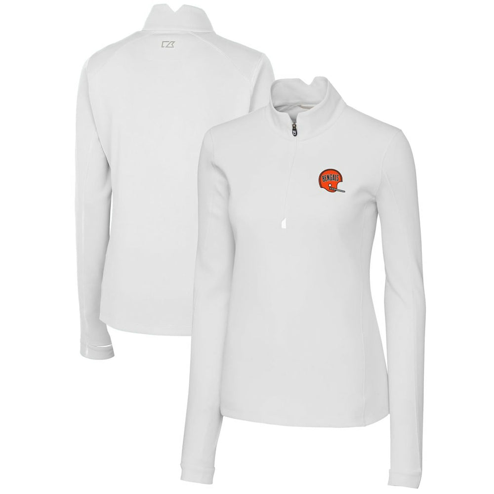 Cincinnati Bengals Cutter & Buck Women's Throwback Logo Traverse Stretch Quarter-Zip Pullover Top | NFL Outlet