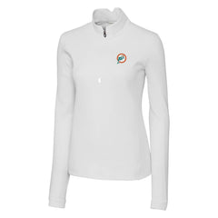 Miami Dolphins Cutter & Buck Women's Throwback Logo Traverse Stretch Quarter-Zip Pullover Top | NFL Sale