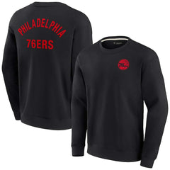 Black Philadelphia 76ers Unisex Elements Super Soft Fleece Pullover Sweatshirt | NBA