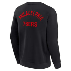 Black Philadelphia 76ers Unisex Elements Super Soft Fleece Pullover Sweatshirt | NBA