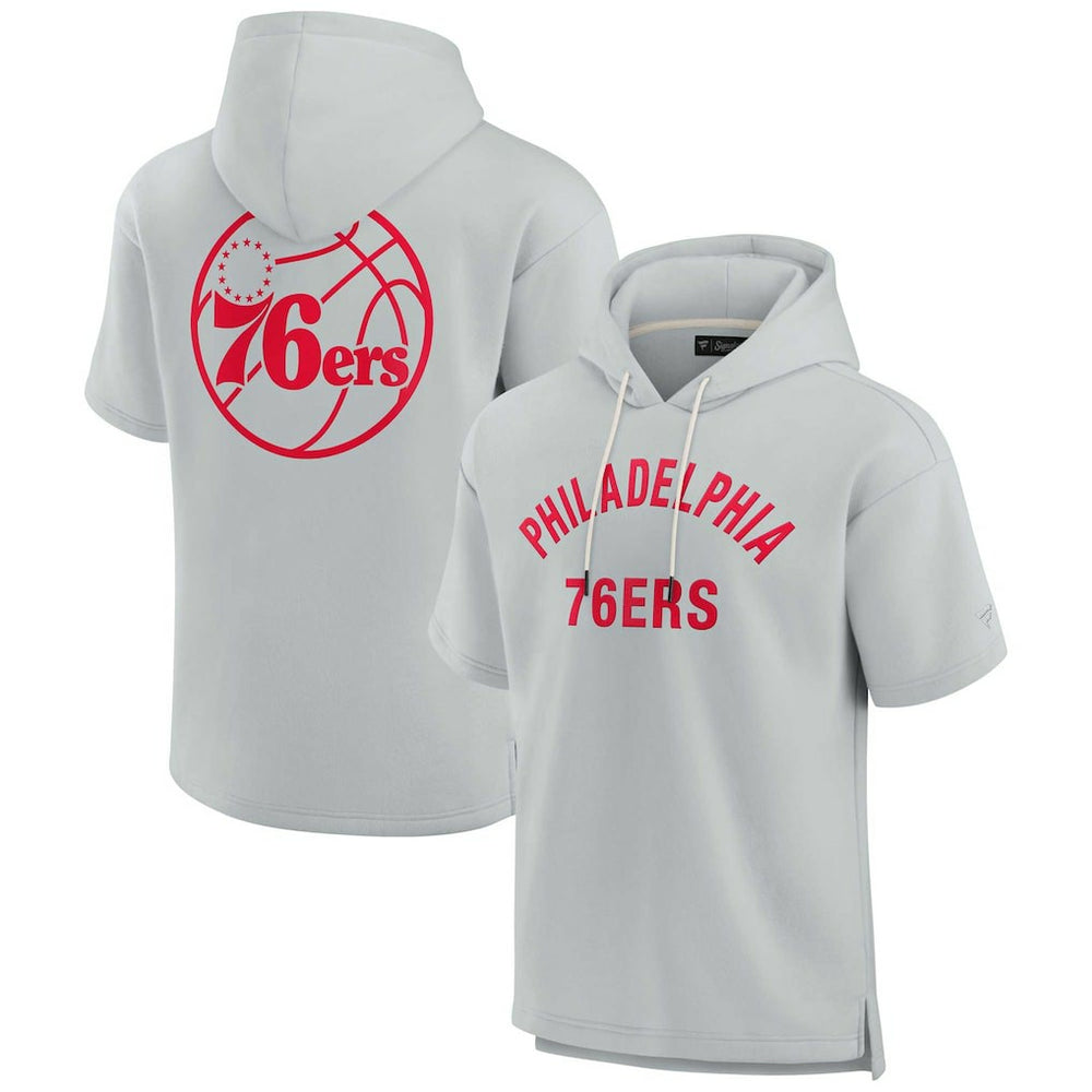 Gray Philadelphia 76ers Unisex Elements Super Soft Fleece Short Sleeve Pullover Hoodie | NBA