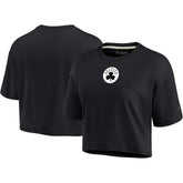 Black Boston Celtics Women's Elements Super Soft Boxy Cropped T-Shirt | NBA