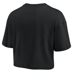 Black Golden State Warriors Women's Elements Super Soft Boxy Cropped T-Shirt sale | NBA