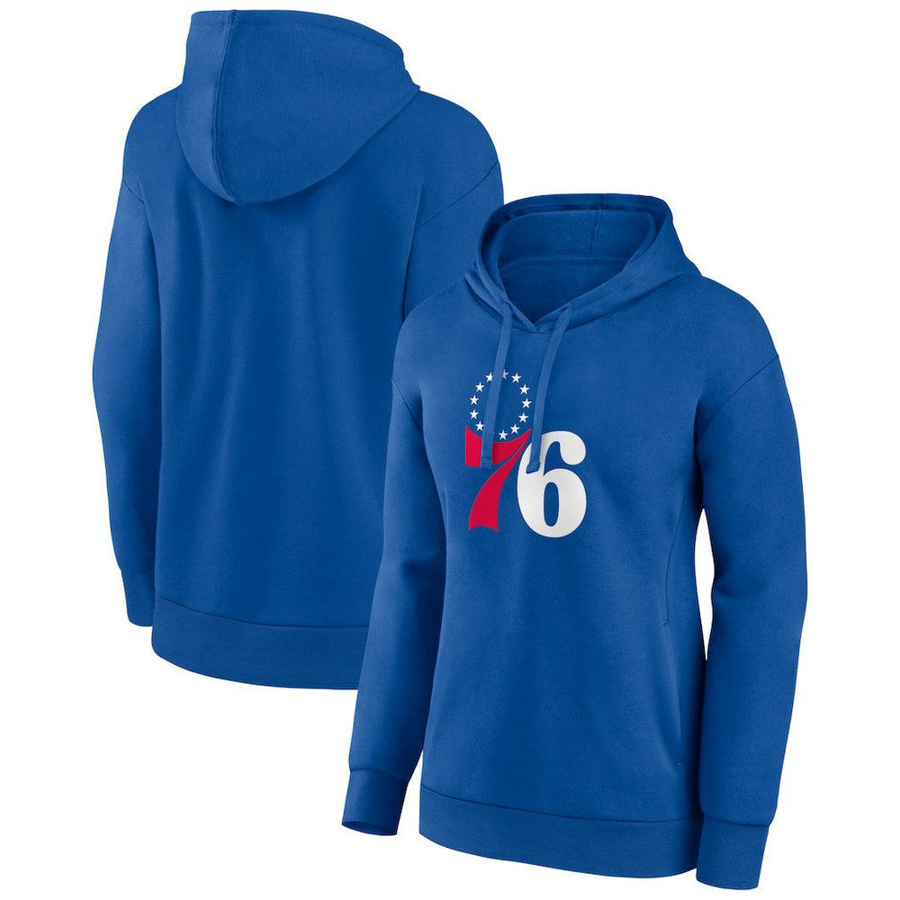 Royal Philadelphia 76ers Women's Team Primary Logo Pullover Hoodie | NBA