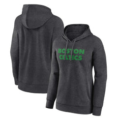Charcoal Boston Celtics Women's Wordmark Alt Pullover Hoodie | NBA