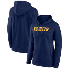 Navy Denver Nuggets Women's Wordmark Alt Pullover Hoodie sale | NBA