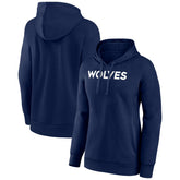 Navy Minnesota Timberwolves Women's Wordmark Alt Pullover Hoodie | NBA