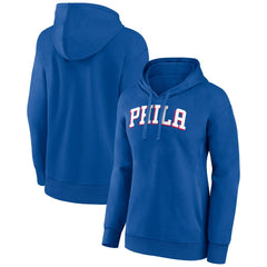 Royal Philadelphia 76ers Women's Wordmark Alt Pullover Hoodie | NBA
