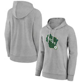 Gray Milwaukee Bucks Women's Alternate Logo Pullover Hoodie | NBA