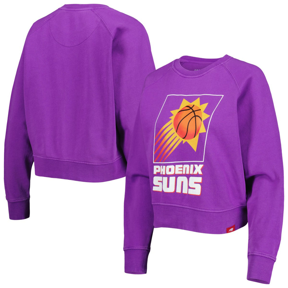 Purple Phoenix Suns Sportiqe Women's Hardwood Classics Ashlyn Raglan Pullover Sweatshirt | NBA
