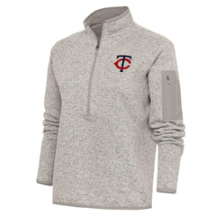Minnesota Twins Antigua Women's Logo Fortune Quarter-Zip Pullover Jacket - MLB Jackets