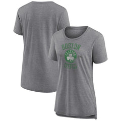 Heather Gray Boston Celtics Women's Heritage Tri-Blend T-Shirt | NBA