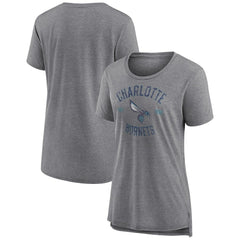 Heather Gray Charlotte Hornets Women's Heritage Tri-Blend T-Shirt | NBA