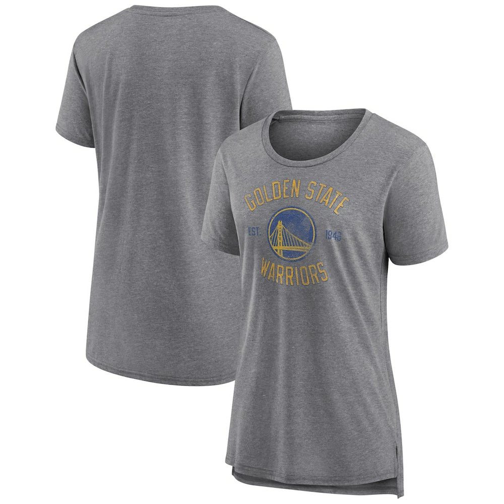 Heather Gray Golden State Warriors Women's Heritage Tri-Blend T-Shirt sale | NBA