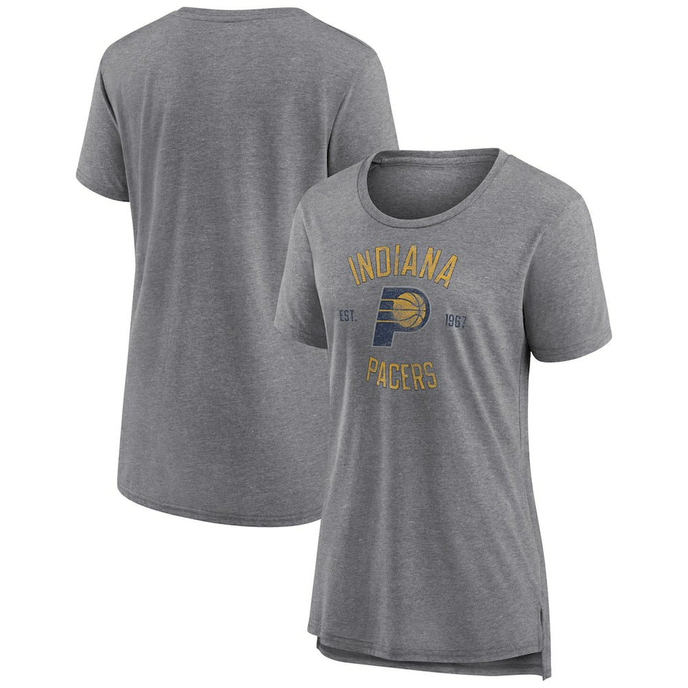 Heather Gray Indiana Pacers Women's Heritage Tri-Blend T-Shirt | NBA
