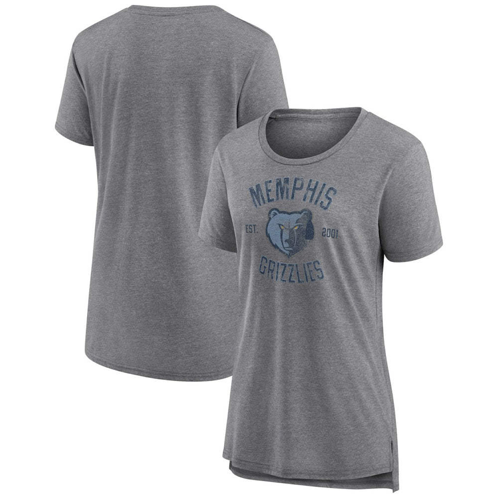 Heather Gray Memphis Grizzlies Women's Heritage Tri-Blend T-Shirt | NBA