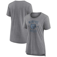 Heather Gray Memphis Grizzlies Women's Heritage Tri-Blend T-Shirt | NBA