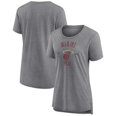 Heather Gray Miami Heat Women's Heritage Tri-Blend T-Shirt | NBA