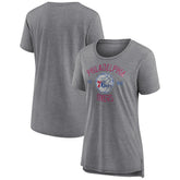 Heather Gray Philadelphia 76ers Women's Heritage Tri-Blend T-Shirt | NBA