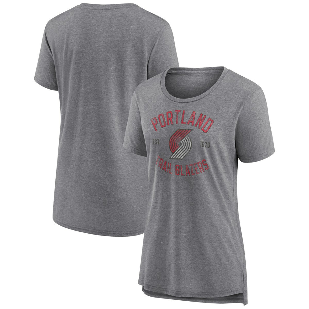 Heather Gray Portland Trail Blazers Women's Heritage Tri-Blend T-Shirt | NBA