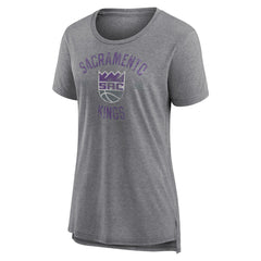 Heather Gray Sacramento Kings Women's Heritage Tri-Blend T-Shirt | NBA
