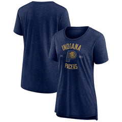 Heather Navy Indiana Pacers Women's Heritage Tri-Blend T-Shirt | NBA
