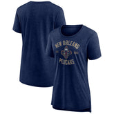 Heather Navy New Orleans Pelicans Women's Heritage Tri-Blend T-Shirt | NBA