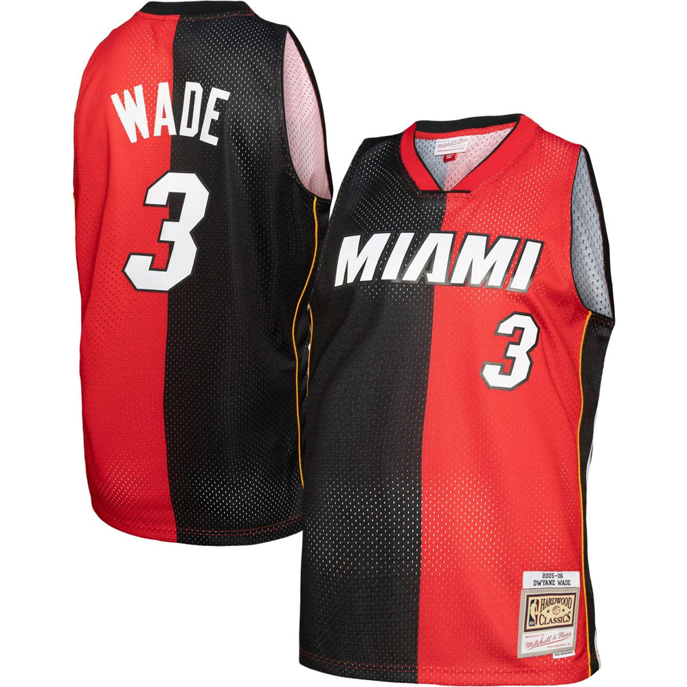 Black/Red Dwyane Wade Miami Heat Big & Tall Hardwood Classics 2005/06 Split Swingman Jersey | NBA