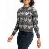 Charcoal Los Angeles Lakers Lusso Women's Basketball Love Swarovski Crystal Intarsia Pullover Sweater | NBA