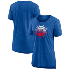 Heather Blue Detroit Pistons Women's Gradient Logo Tri-Blend T-Shirt sale | NBA