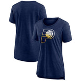Heather Navy Indiana Pacers Women's Gradient Logo Tri-Blend T-Shirt | NBA