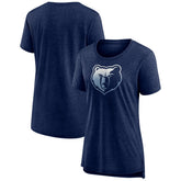 Heather Navy Memphis Grizzlies Women's Gradient Logo Tri-Blend T-Shirt | NBA