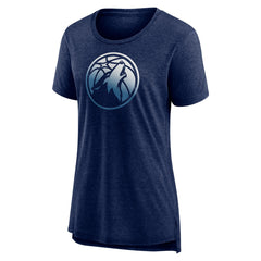 Heather Navy Minnesota Timberwolves Women's Gradient Logo Tri-Blend T-Shirt | NBA