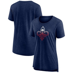 Heather Navy New Orleans Pelicans Women's Gradient Logo Tri-Blend T-Shirt | NBA