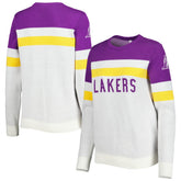 Purple/Cream Los Angeles Lakers Lusso Women's Dominique Pullover Sweater | NBA