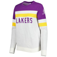 Purple/Cream Los Angeles Lakers Lusso Women's Dominique Pullover Sweater | NBA